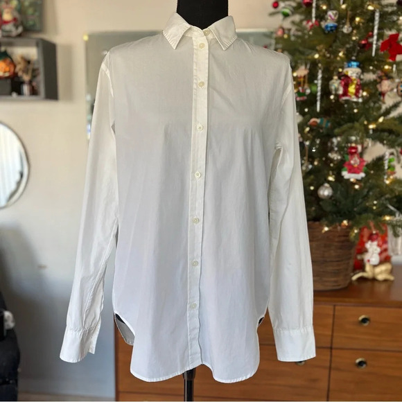 Everlane Classic White Oxford Button Down Long Sleeve  Collared 100% Cotton SZ 2 - Picture 2 of 7